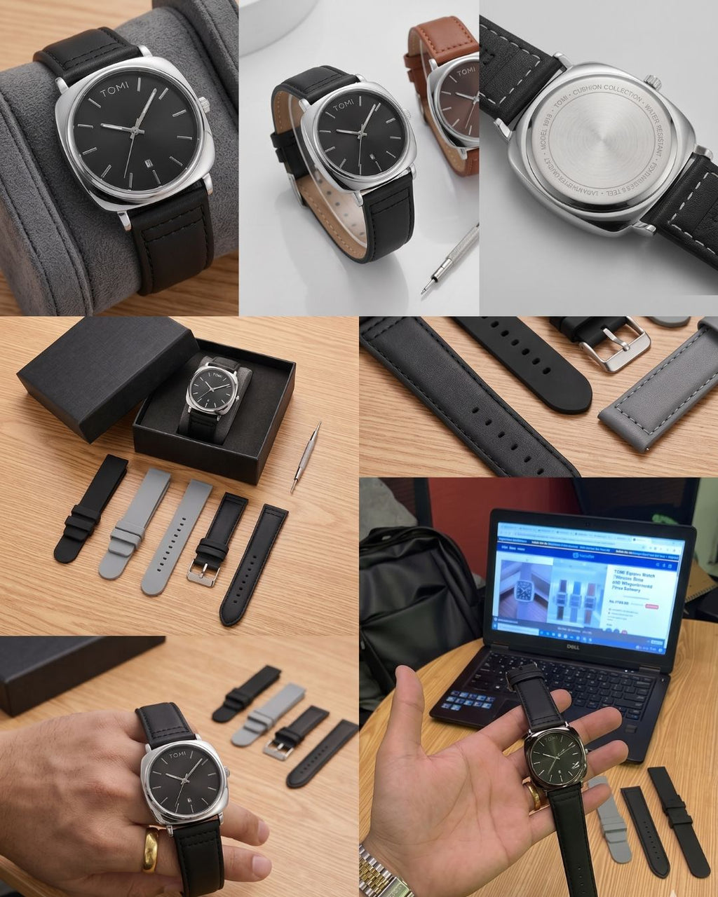 TOMI Classic Date Watch for Men – All Stainless Steel Case and Mesh Band, Analog Display, Stylish and Durable Mens Watch