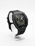 Men's Black Skeleton Sport Watch | RM Inspired Design | Durable Silicone Strap