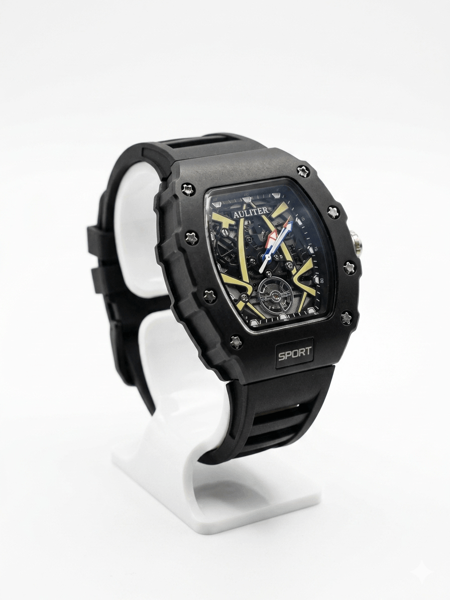 Men's Skeleton Sport Watch | RM Inspired Design | Durable Silicone Strap