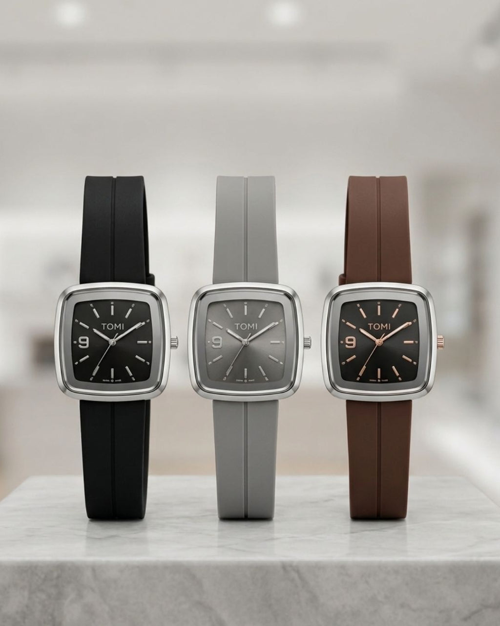 TOMI Square Watch | Silicone Strap with Magnetic Lock | Free Delivery