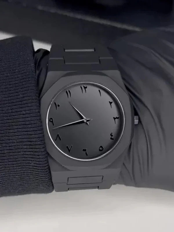 Arabic Aura Watch – Limited Edition All Black | Ultra-Light 44g Premium Fiber Strap