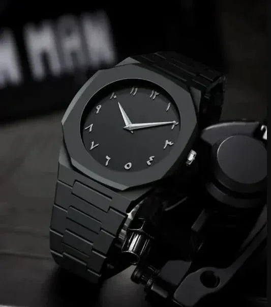Arabic Aura Watch – Limited Edition All Black | Ultra-Light 44g Premium Fiber Strap